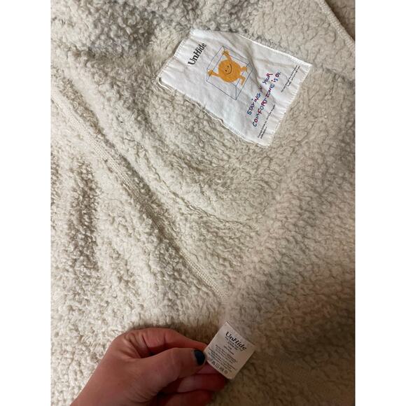 Inside Color Block Cozy Hooded Wearable Blanket Cardigan Large Y2K Maximalist - Picture 12 of 13